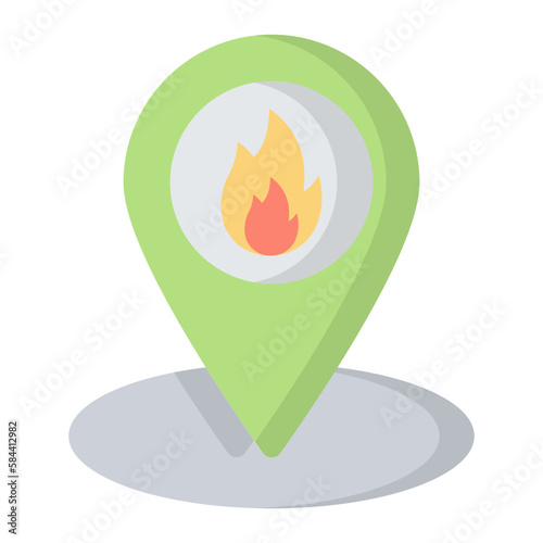 Fire Location Flat Icon