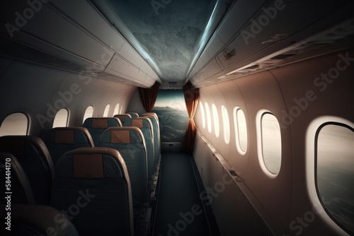 Flying High  A View from inside an airplane  generative AI