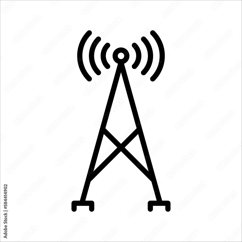 Antenna tower icon in flat style. Broadcasting vector illustration on white background. Wifi business concept. Antenna tower icon in flat style. Broadcasting vector illustration on white background. Wifi business concept.