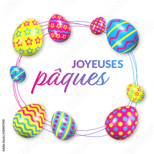 Carte vectorielle pour souhaiter de Joyeuses Pâques