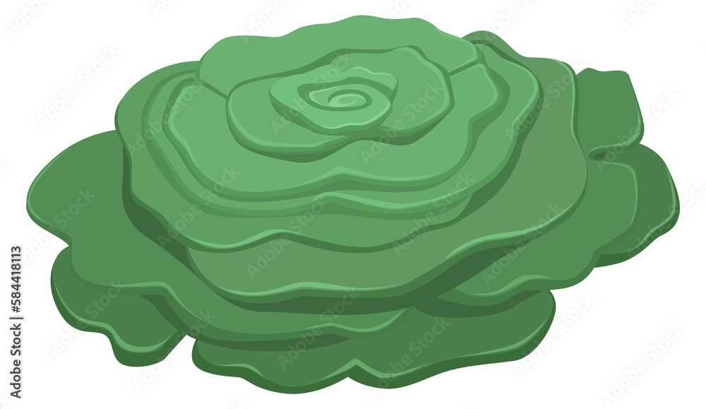 Green underwater reef fauna. Marine cartoon icon Green underwater reef fauna. Marine cartoon icon