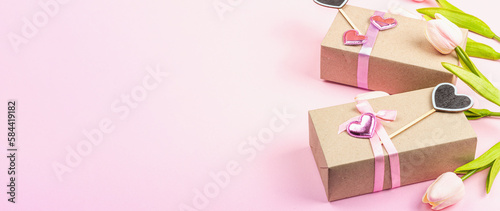 Zero waste gift concept. Handcrafted eco style, Valentine's, Mother's Day or Wedding decoration