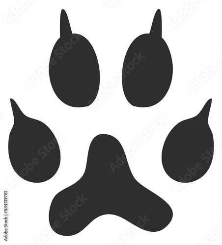 фотографія Weasel black footprint. Wild animal track icon