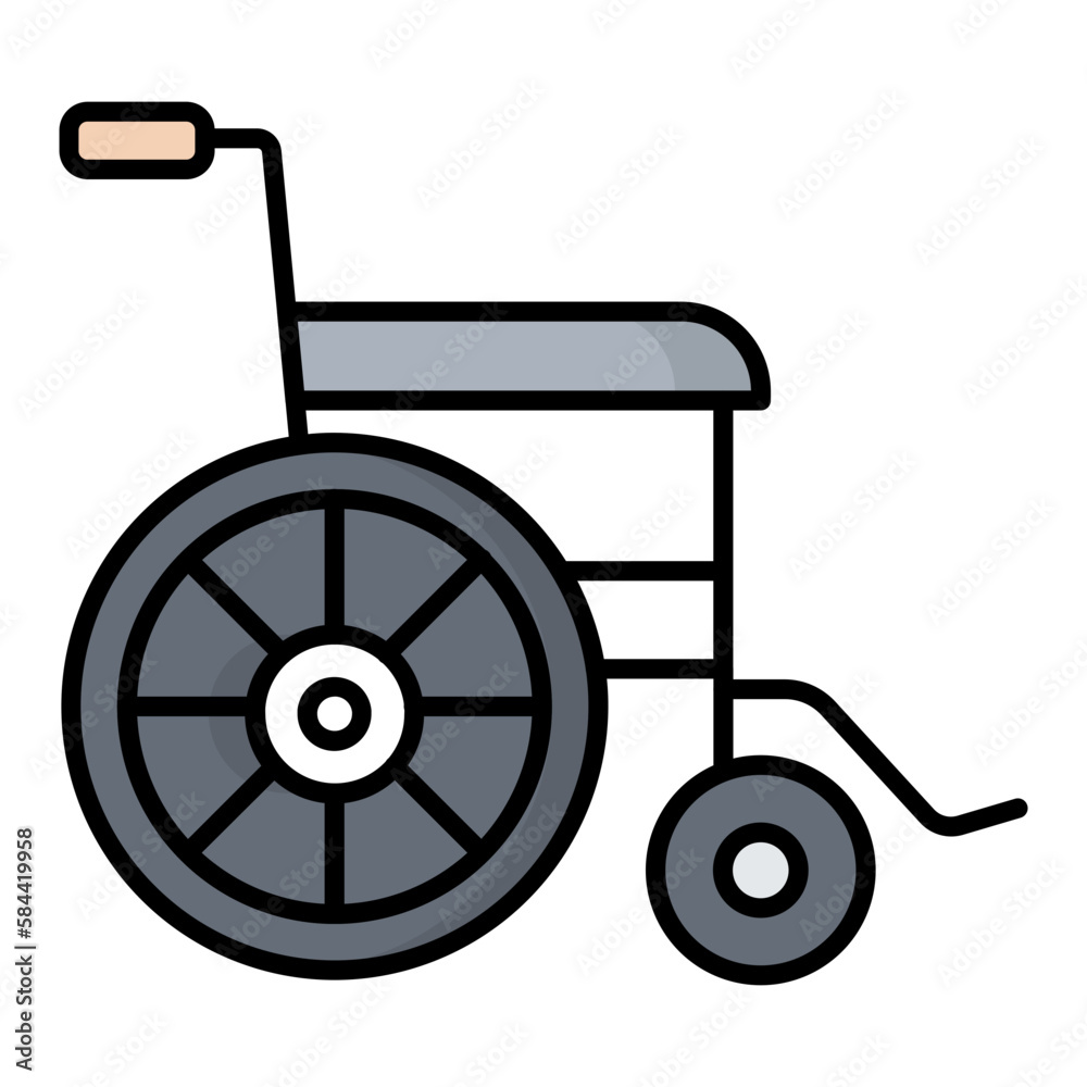 Wheelchair Line Color Icon Wheelchair Line Color Icon