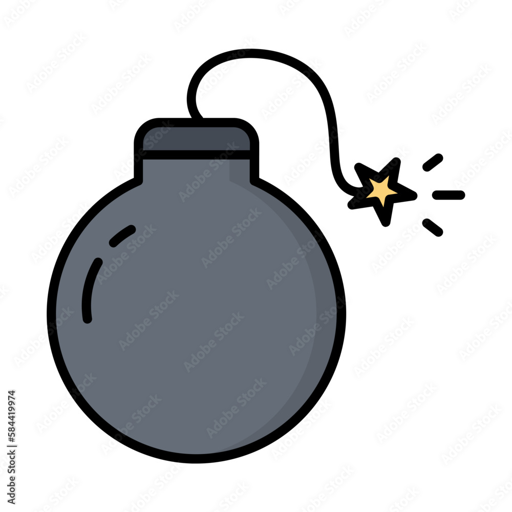 Bomb Line Color Icon Bomb Line Color Icon