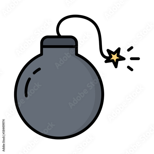 Bomb Line Color Icon