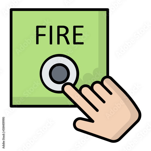 Fire Alarm Line Color Icon