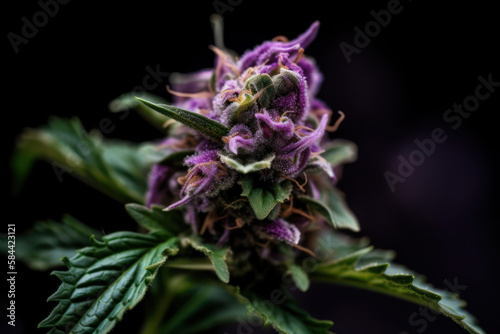 flowering plant violet cannabis bud Generative AI