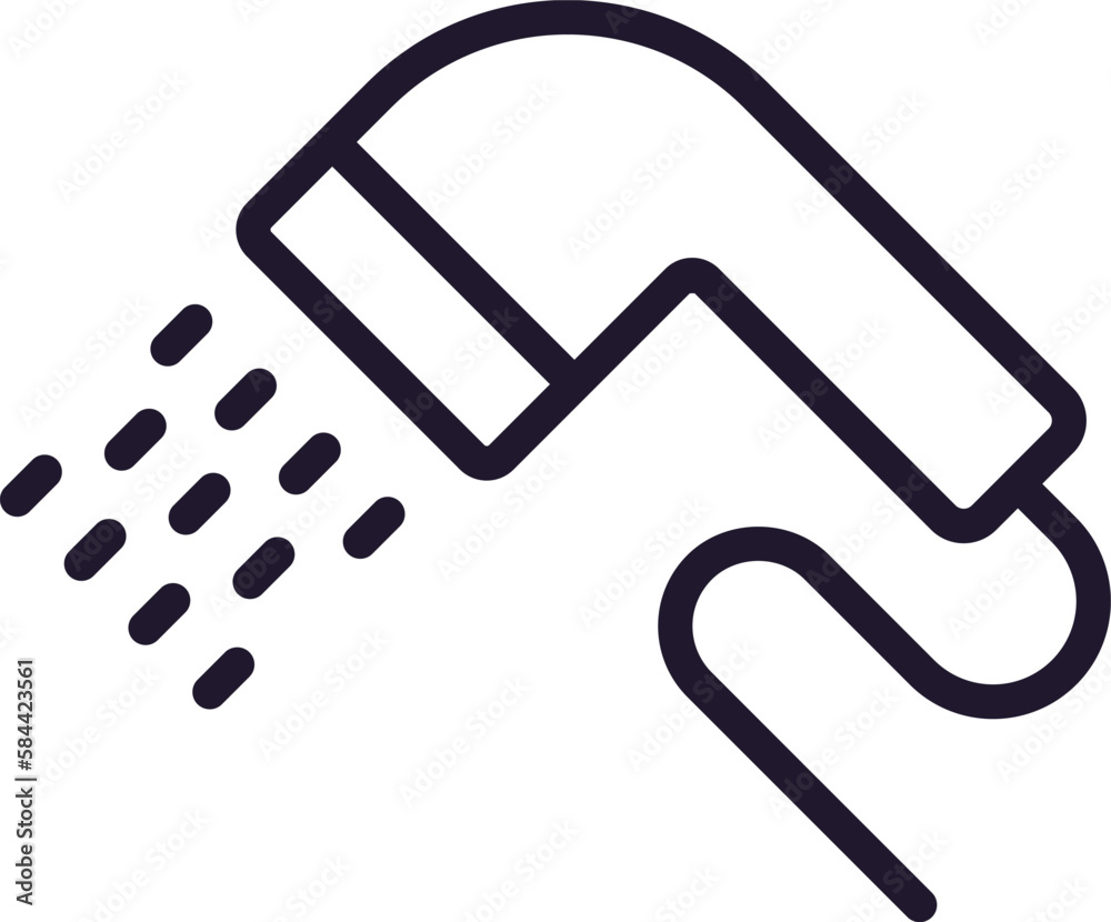 Single line icon of shower on isolated white background. High quality editable stroke for mobile apps, web design, websites, online shops etc. Single line icon of shower on isolated white background. High quality editable stroke for mobile apps, web design, websites, online shops etc.