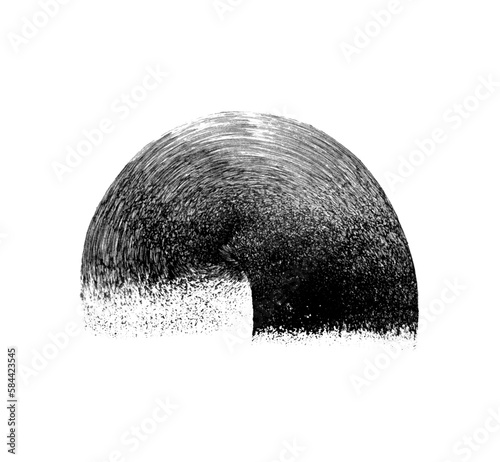 Vector paint smear. Artistic abstract ink print made with brush.