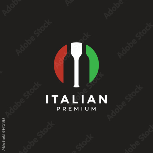 italian bar cafe premium concept cooking menu logo design vector graphic
