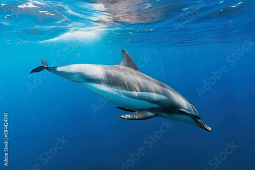 generative ai illustration of a bottlenose dolphin underwater