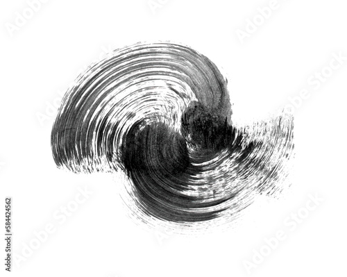 Abstract vector paint smear. Hand drawn design element. Black ink on white background.