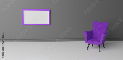 Raum mit Sessel violett