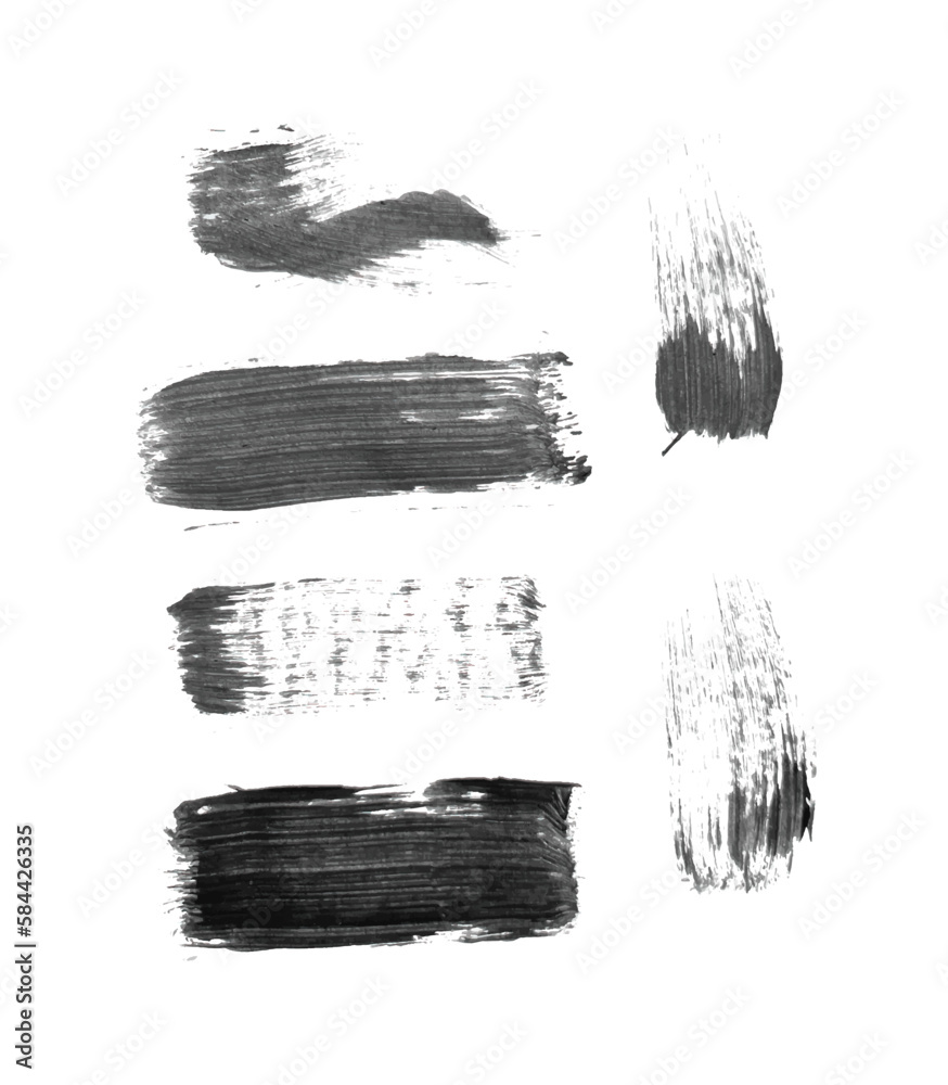 Abstract vector paint smears set. Hand drawn design element. Black ink marks on white background. Grunge texture. Abstract vector paint smears set. Hand drawn design element. Black ink marks on white background. Grunge texture.