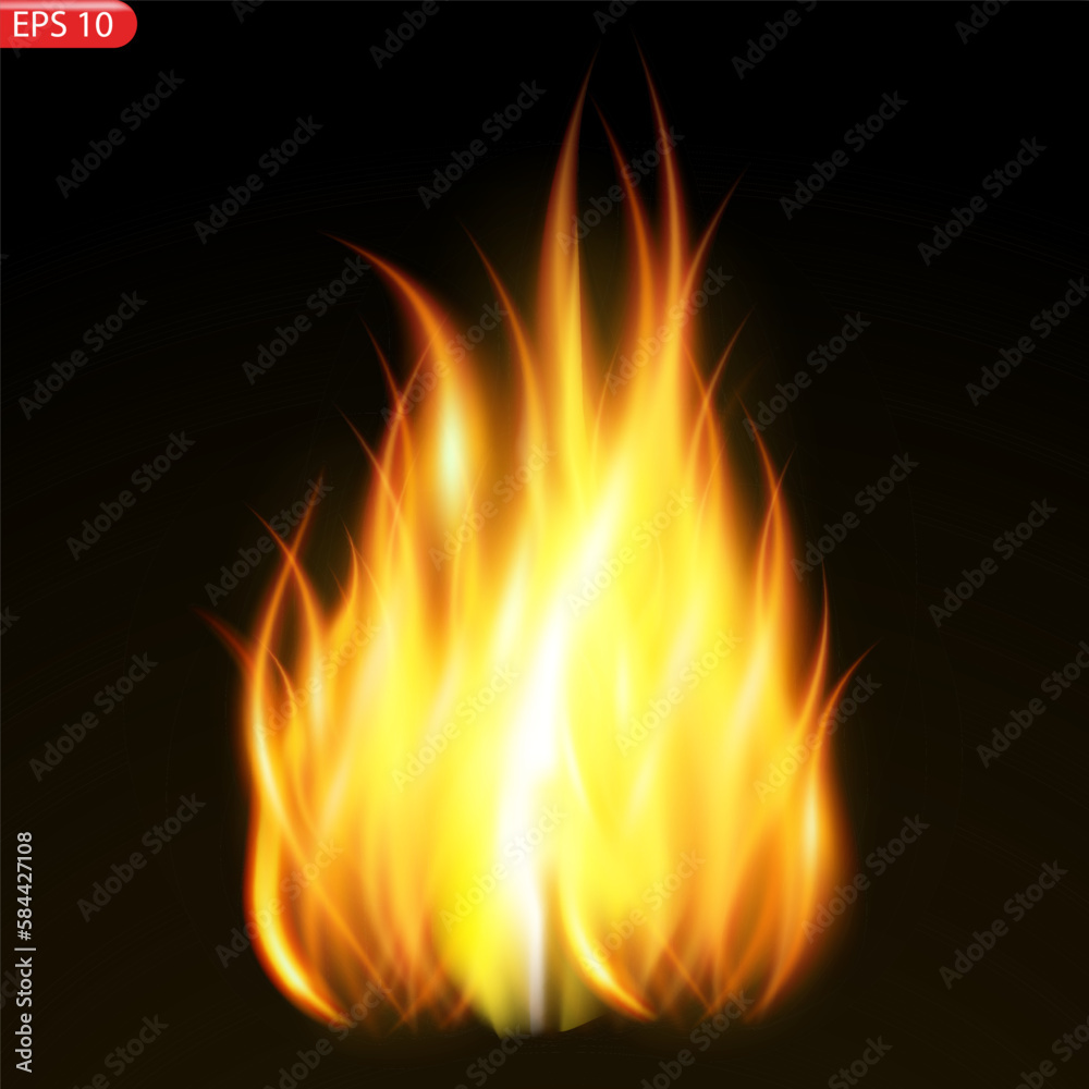 Translucent fire flames and sparks with horizontal repetition on transparent background. For used on dark illustrations. Transparency only in vector format Translucent fire flames and sparks with horizontal repetition on transparent background. For used on dark illustrations. Transparency only in vector format