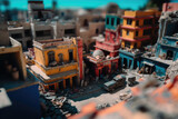 AI generated post apocalyptic world of destroyed buildings after earthquake climate catastrophe