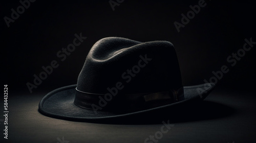 Cowboy hat on a black background with copy space for your text.generative ai
