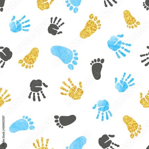 Seamless childish palm hand...