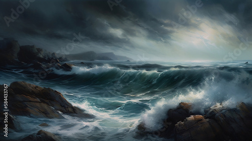 The Ocean's Fury: A Generative AI Glimpse into the Untamed Power of Stormy Waves and Sea.