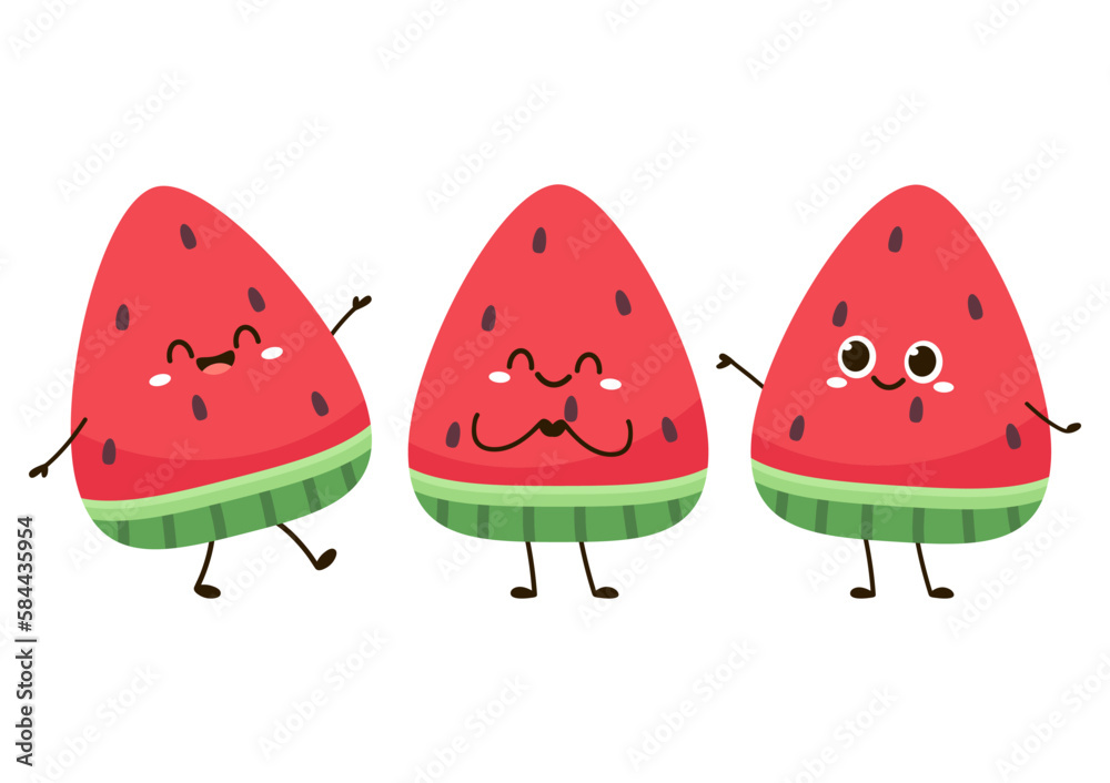 Melon character design. Melon vector on white background. Melon character design. Melon vector on white background.