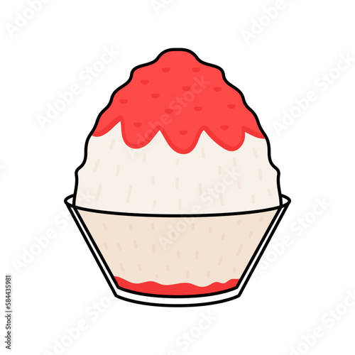 Bingsu is Korean dessert. Bingsu logo design. Bingsu icon vector.