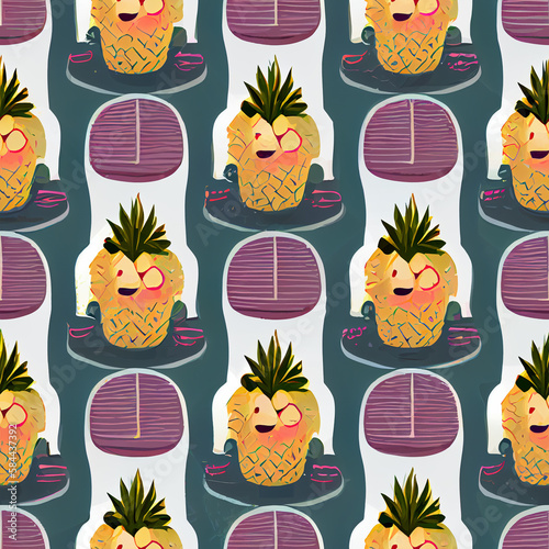 seamless pattern with fruits and berries