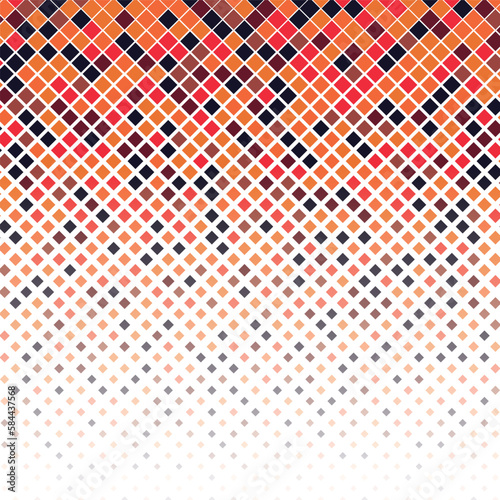 vector background of polygonal patterns, background of colorful rhombuses, halftone texture orange and black tones