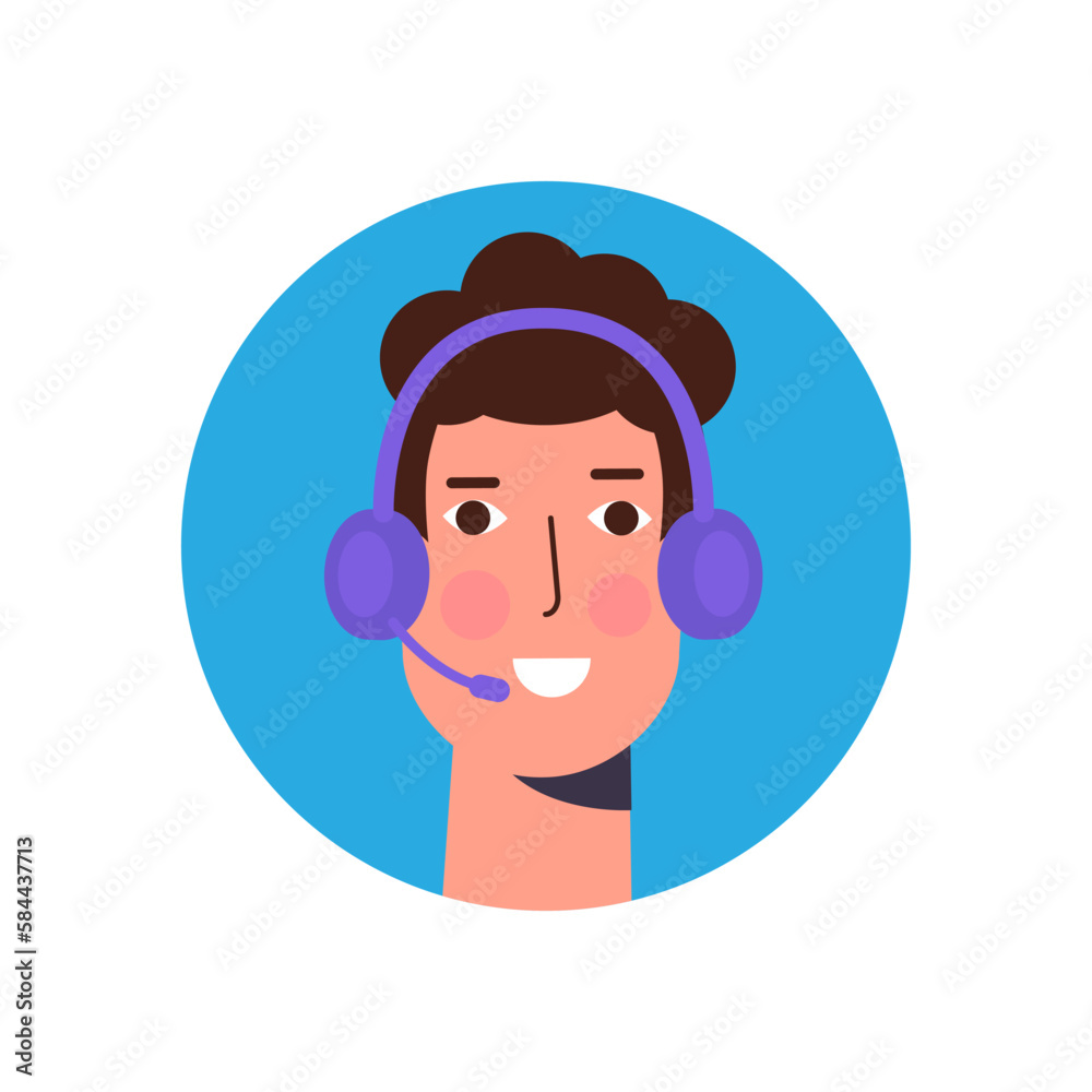 Call center avatar.  Аvatar icon. Vector illustration.