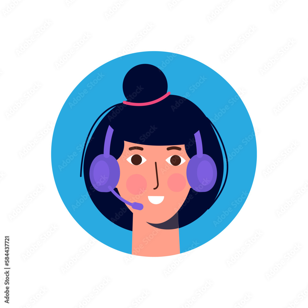 Call center avatar. Аvatar icon. Vector illustration. Call center avatar. Аvatar icon. Vector illustration.