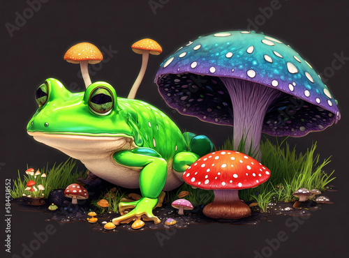 Mixed frog and toad artwork created with Generative AI.
