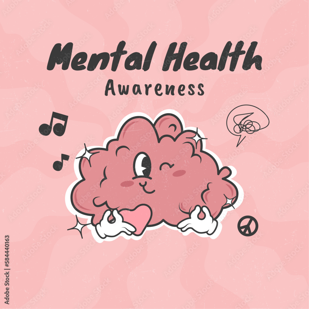 mental health awareness, flat vector illustration mental health awareness, flat vector illustration