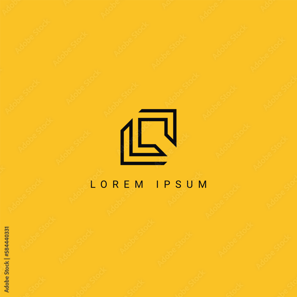 Abstract LC CL letter simple minimal style business logo design vector ...