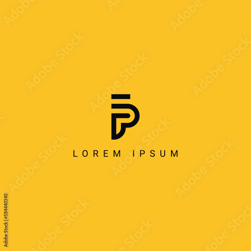 Abstract PE EP letter simple minimal style business logo design vector element.