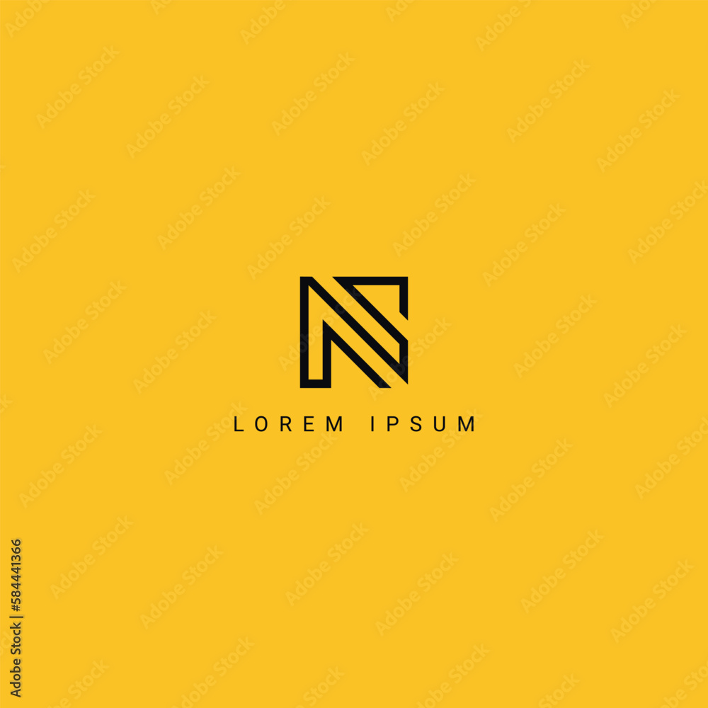 Abstract N letter simple minimal outline logo design vector element ...