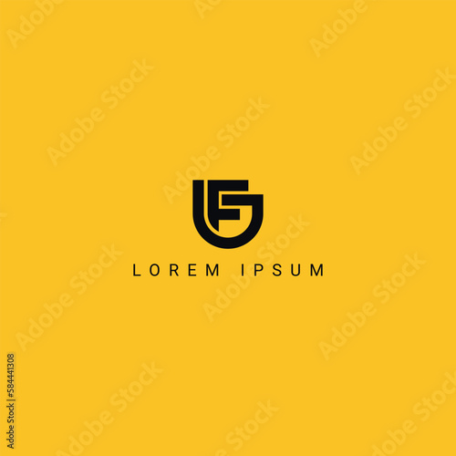 Abstract FG GF letter simple minimal style business logo design vector element.