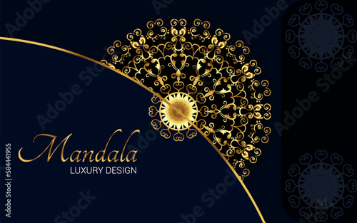 Luxury mandala background with golden arabesque pattern, decorative mandala for print