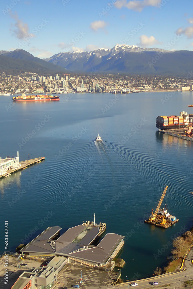 Cityscape and Port of Vancouver, British Columbia, Canada