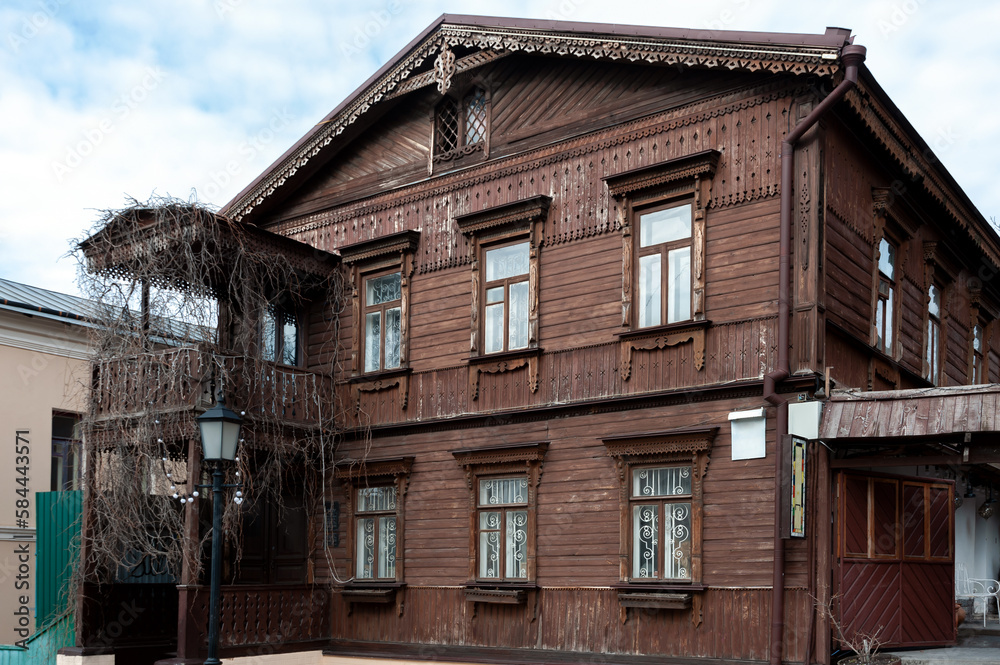 Ancient wooden building in Kyiv Ukraine