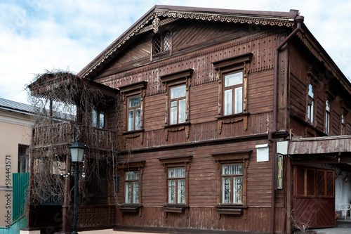 Ancient wooden building in Kyiv Ukraine photo