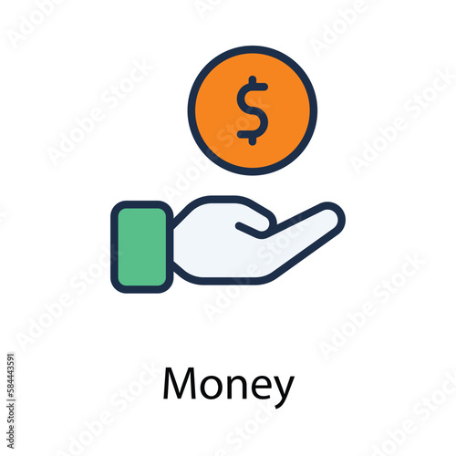 Money icon. Suitable for Web Page, Mobile App, UI, UX and GUI design.