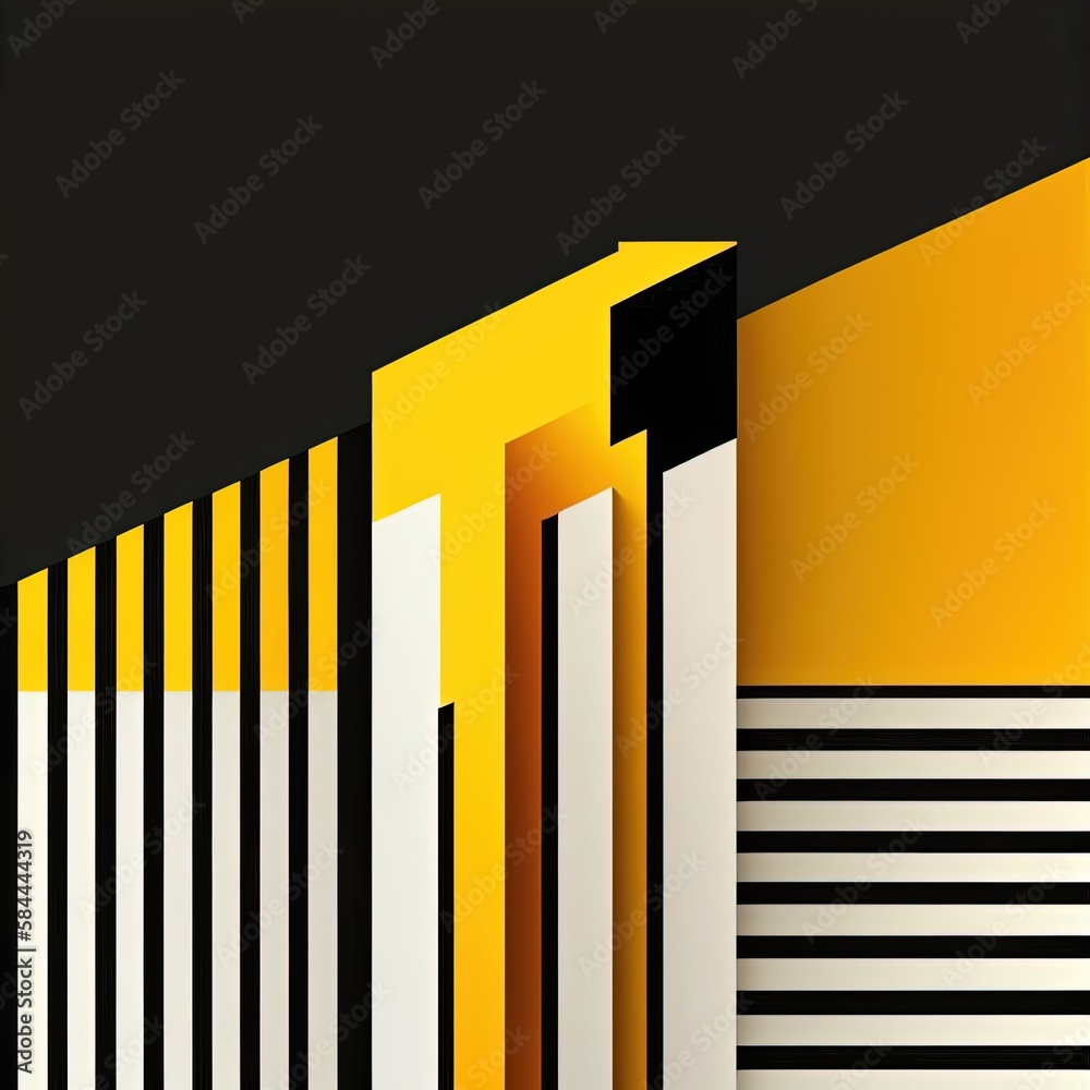 Obraz premium Modern abstract geometric background, with lines, triangle. Orange minimal. Generative AI