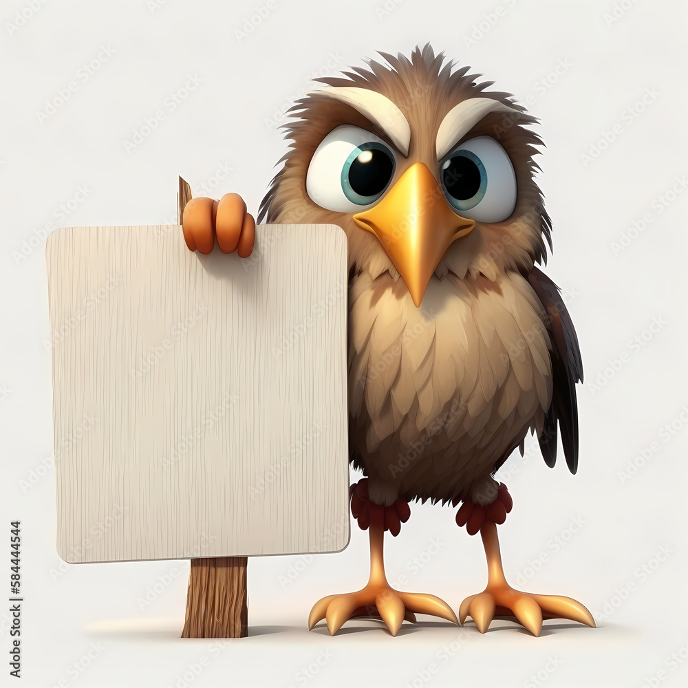 Eagle with blank sign. Generative AI Eagle with blank sign. Generative AI