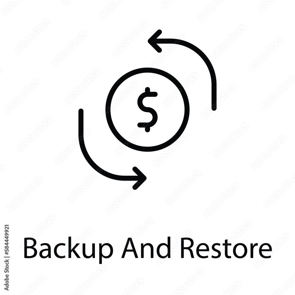 Fototapeta premium Backup And Restore icon. Suitable for Web Page, Mobile App, UI, UX and GUI design.