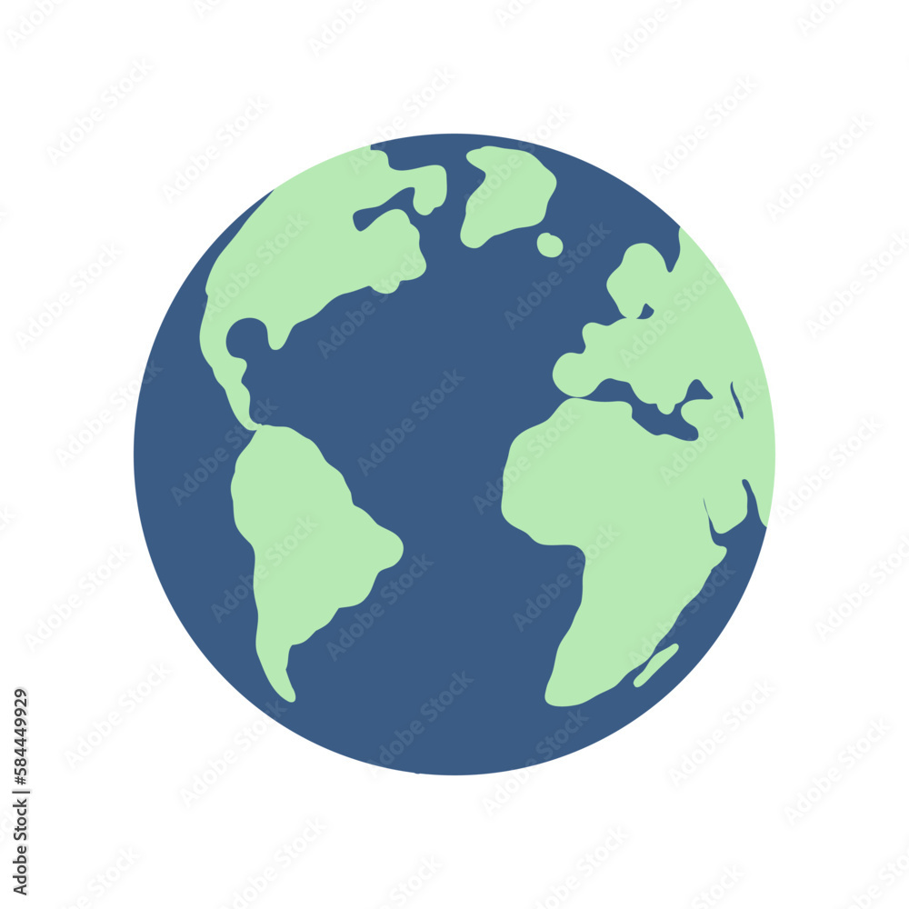 Earth planet icon. Vector illustration of flat planet Earth for web design, banner, infographic