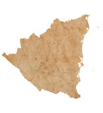 map of Nicaragua on old brown grunge paper
