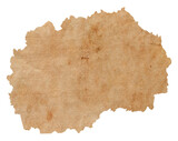 map of North Macedonia on old brown grunge paper