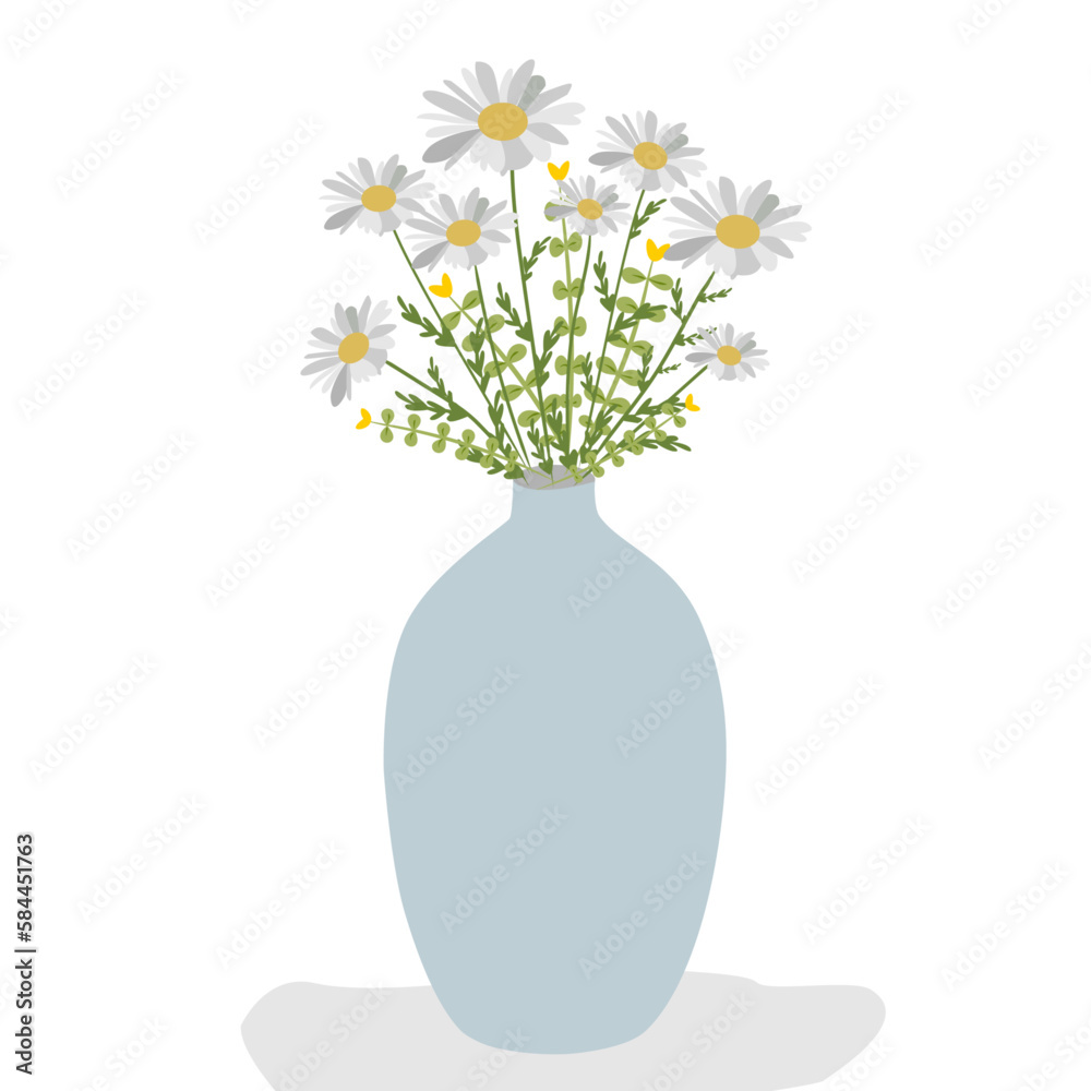 custom made wallpaper toronto digitalFlorero con ramo de margaritas.