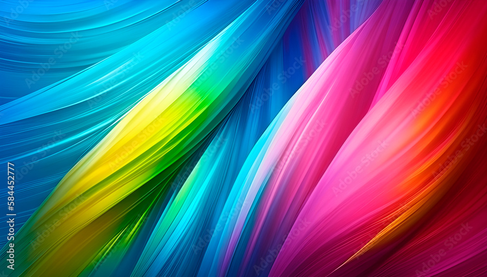 Naklejka premium abstract background consisting of brush strokes, oil paint strokes of bright colors superimposed chaotically, creative artistic background of acrylic paint strokes, generative ai