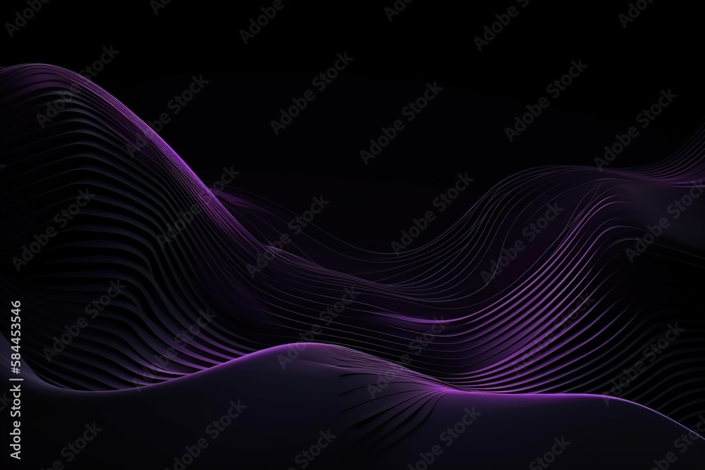 Network technology background Futuristic tech black background Low poly 3d wire illustration made with generative AI - obrazy, fototapety, plakaty 
